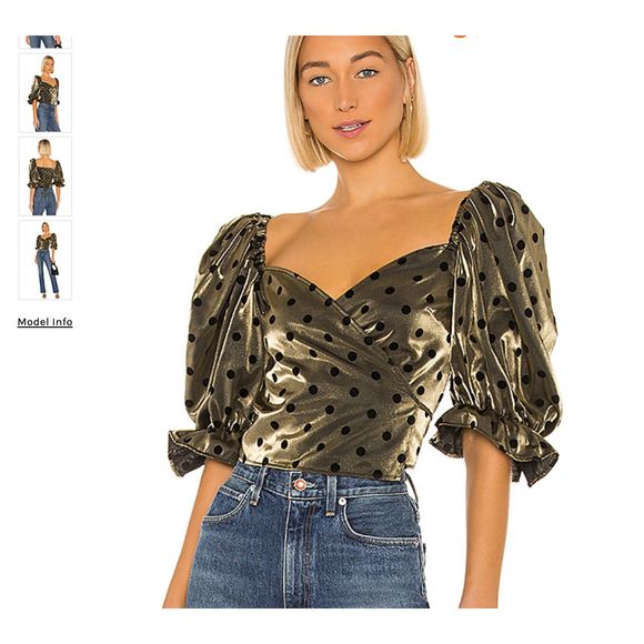 LPA Tops - LPA Coco Top in Gold & Black Princess Sleeves Wrap